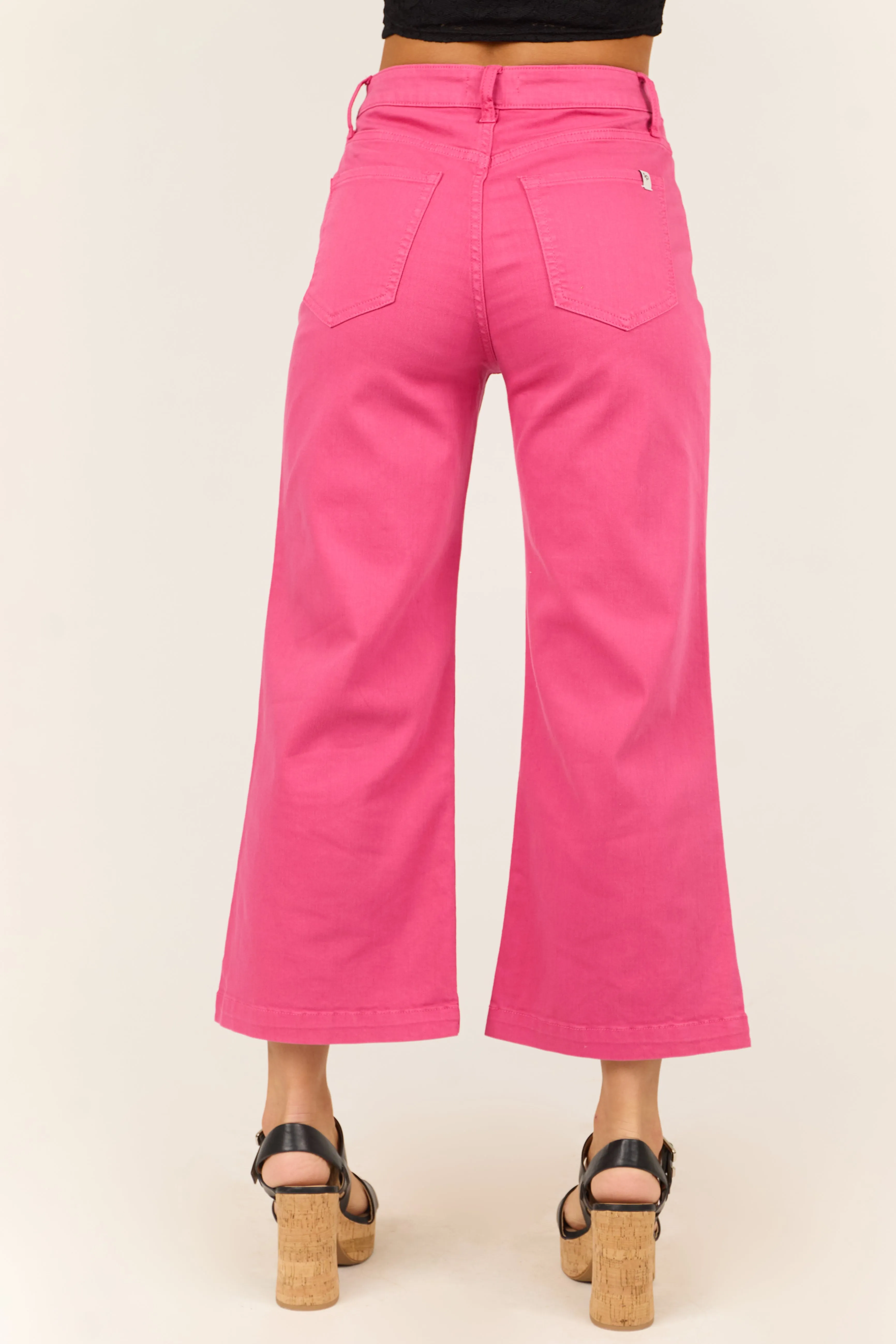 Sneak Peek Dark Bubblegum Wide Leg Jeans sold by Lime Lush product image thumbnail 4