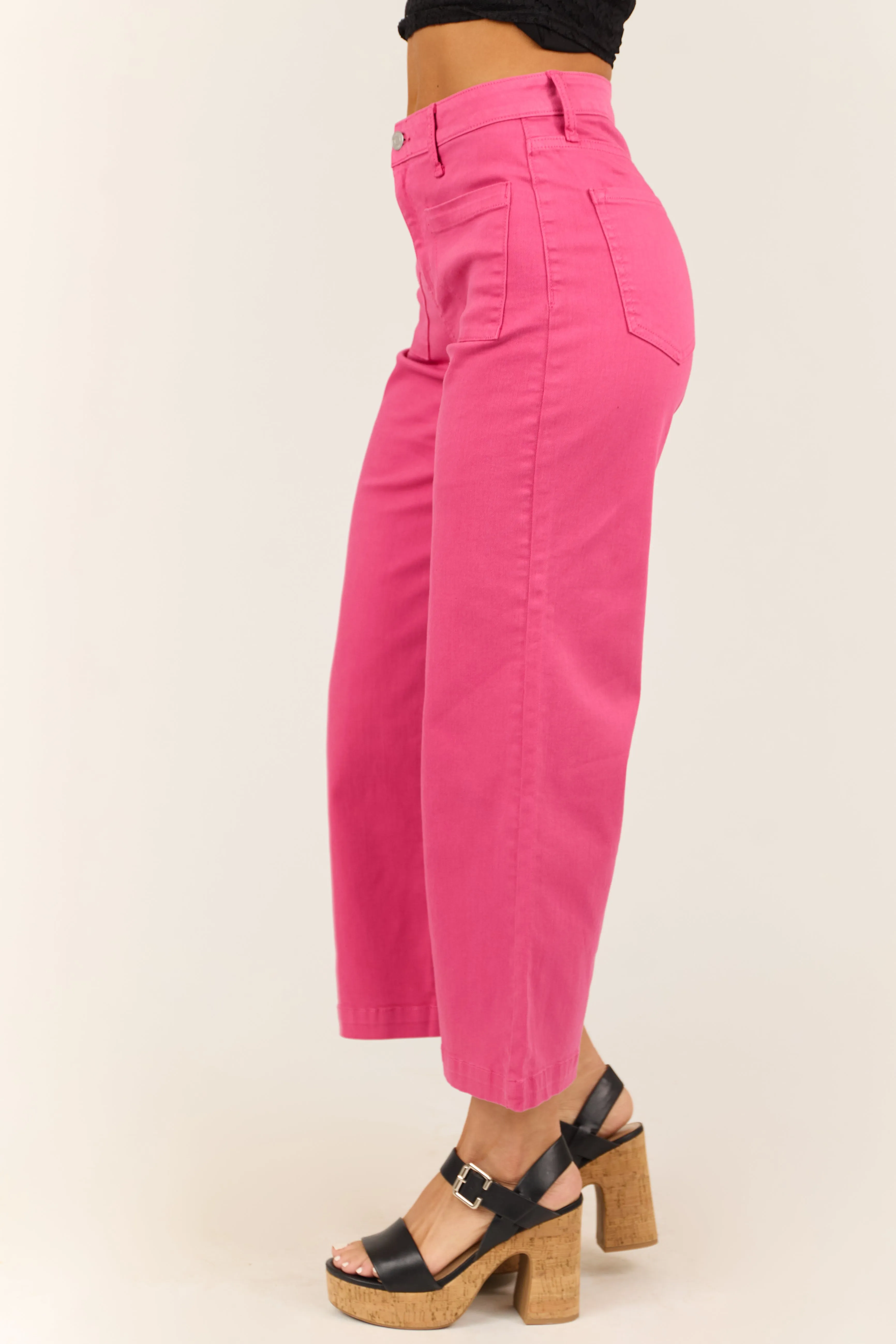 Sneak Peek Dark Bubblegum Wide Leg Jeans sold by Lime Lush product image thumbnail 3