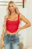 Lipstick Lace And Ribbon Bustier Crop Corset Top sold by Lime Lush