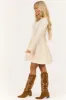 Champagne Smocked Square Neck Short Dress sold by Lime Lush