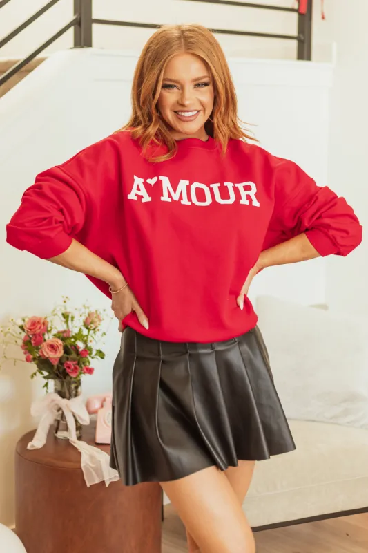 Lipstick 'Amour' Graphic Long Sleeve Sweatshirt sold by Lime Lush
