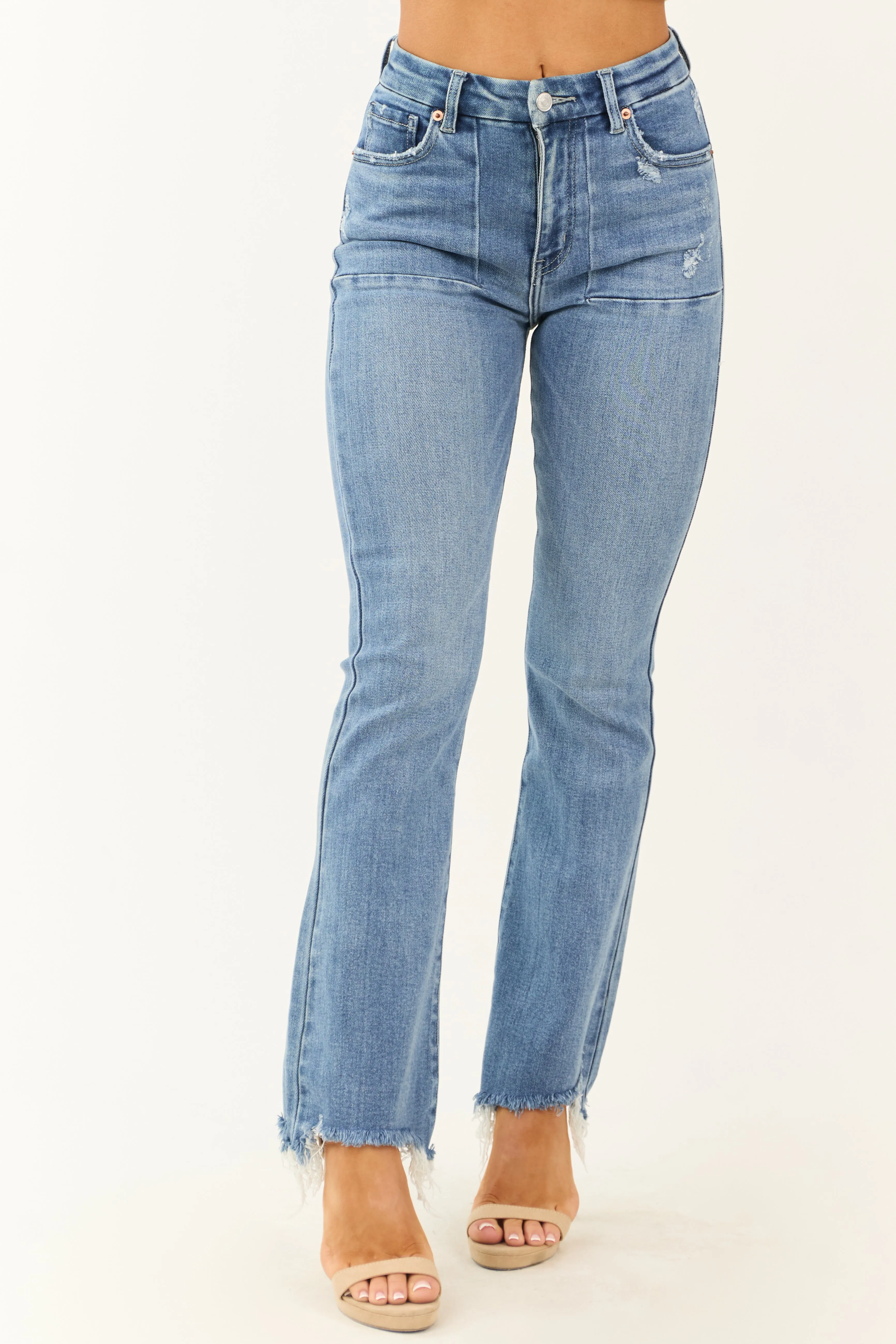 Artemis Medium Wash High Rise Tummy Control Jeans sold by Lime Lush