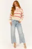 Cream Heart Print Turtleneck Long Sleeve Sweater sold by Lime Lush