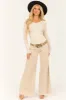 Cream Textured Ruched Fitted Long Sleeve Top sold by Lime Lush