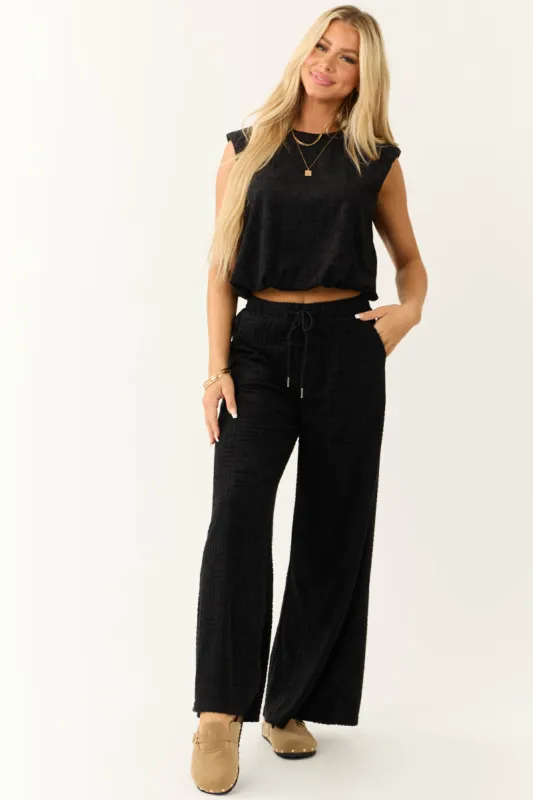 Black High Rise Wide Leg Pants with Pockets sold by Lime Lush