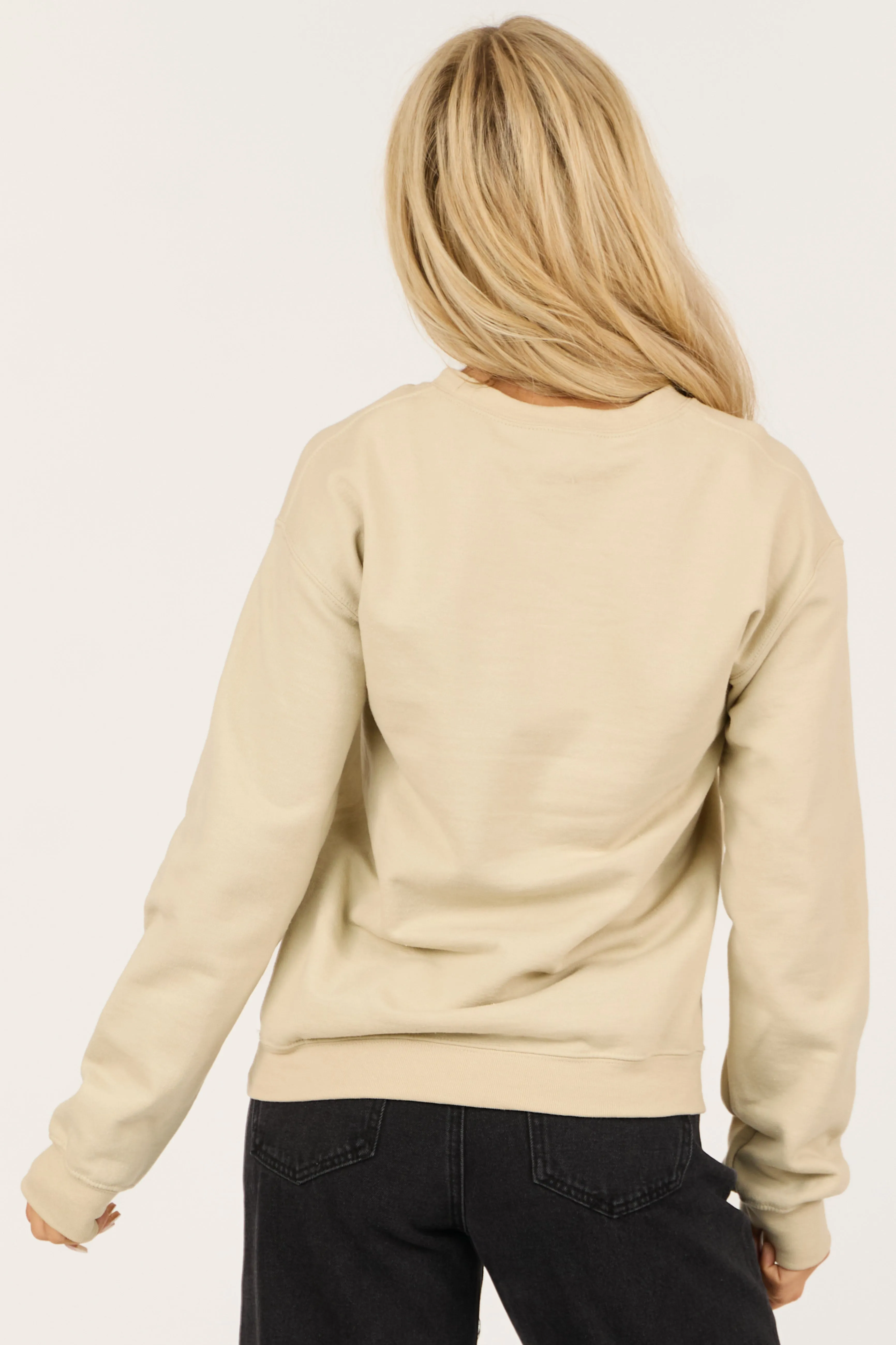 Light Sand 'Love' Graphic Long Sleeve Sweatshirt sold by Lime Lush product image thumbnail 5