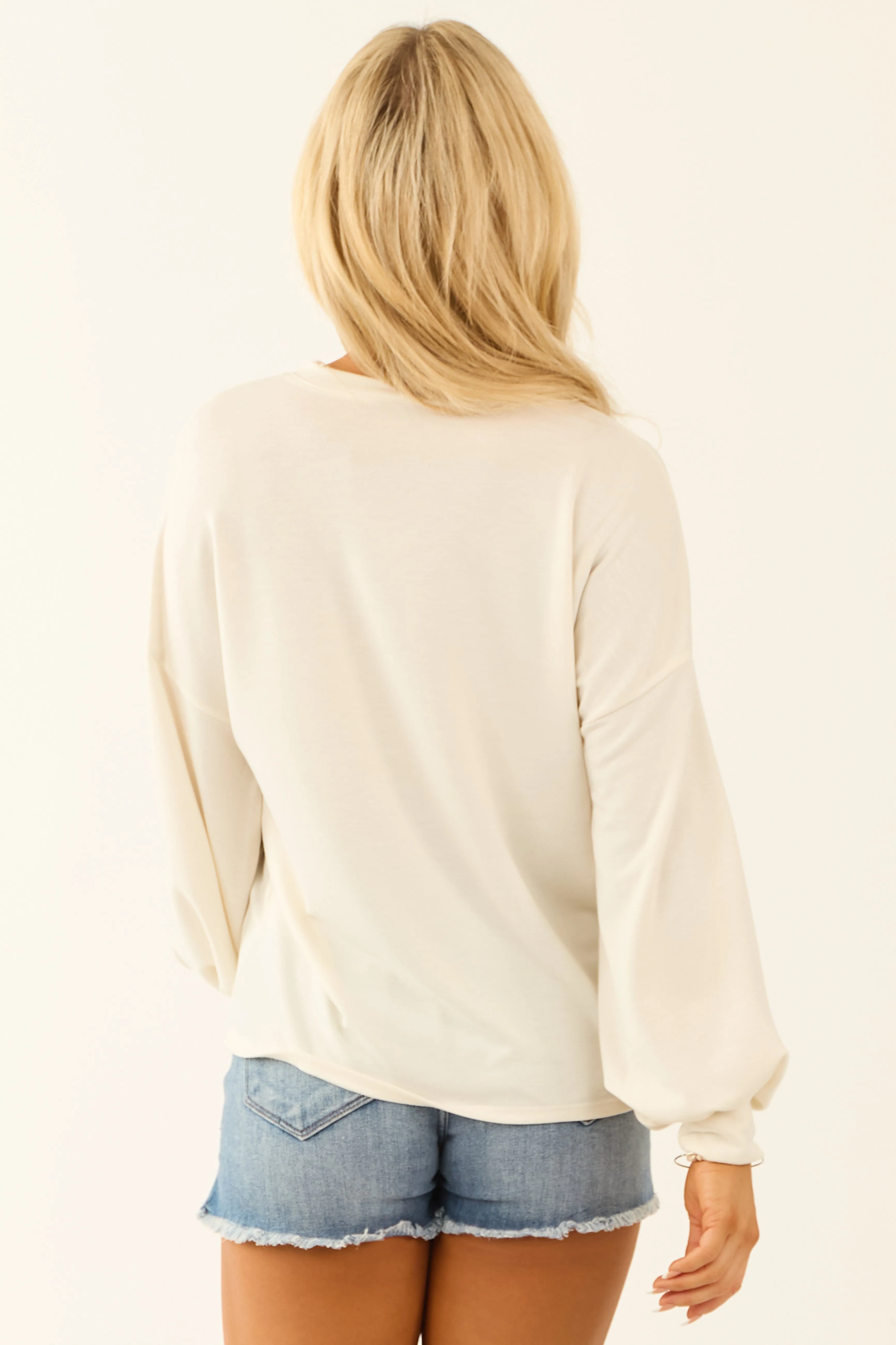 Cream 'Wild West Rodeo' Graphic Long Sleeve Top sold by Lime Lush product image thumbnail 5