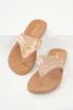 Rose Gold Rhinestone Flat Slip On Sandals sold by Lime Lush