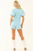 Cornflower and White Striped Short Sleeve Romper sold by Lime Lush