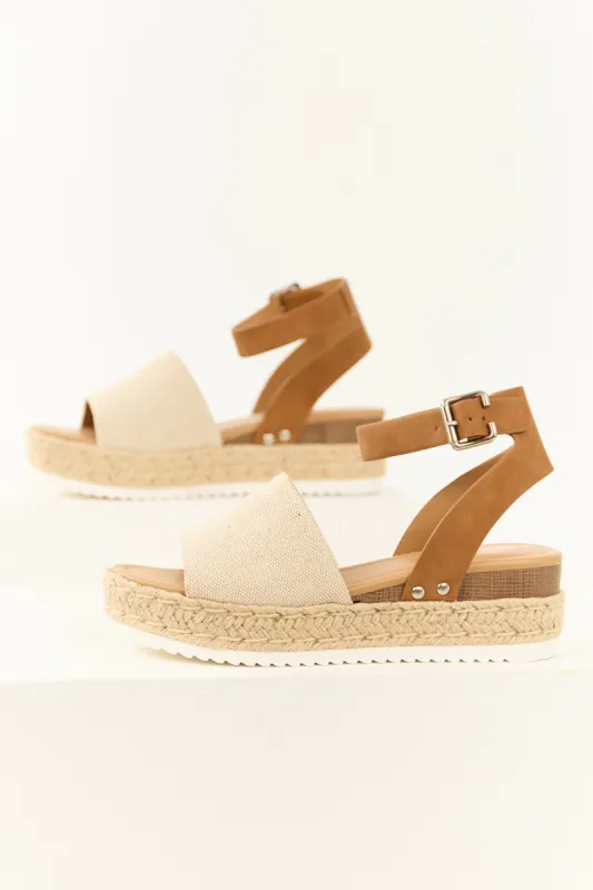 Vanilla Ankle Strap Espadrille Platform Sandals sold by Lime Lush
