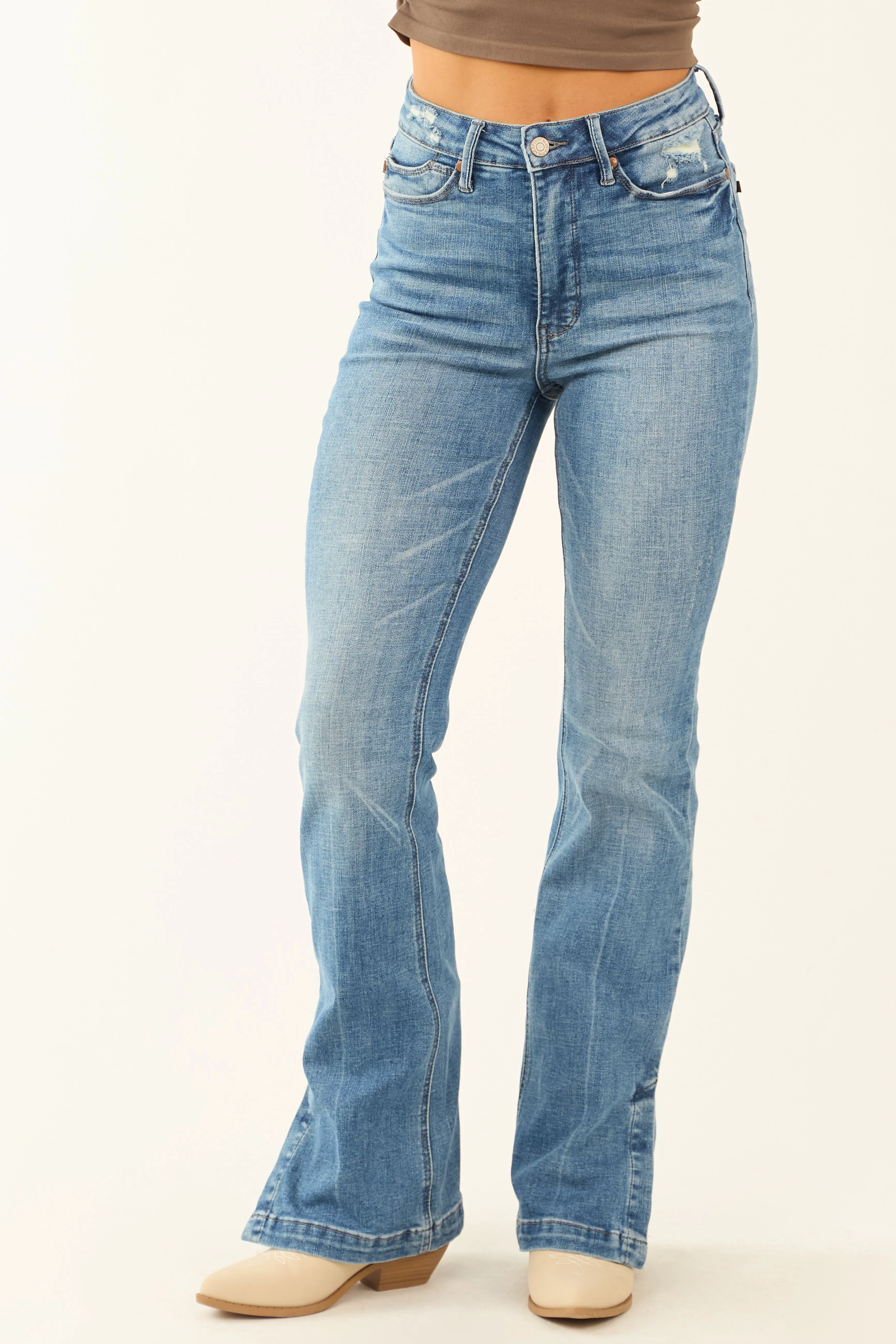 Judy Blue Stretchy Tummy Control Bootcut Jeans sold by Lime Lush