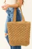 Brown Sugar Braided Woven Deep Tote Bag sold by Lime Lush