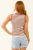 Sepia and Ivory Striped Knit Crew Neck Tank Top sold by Lime Lush