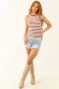 Sepia and Ivory Striped Knit Crew Neck Tank Top sold by Lime Lush