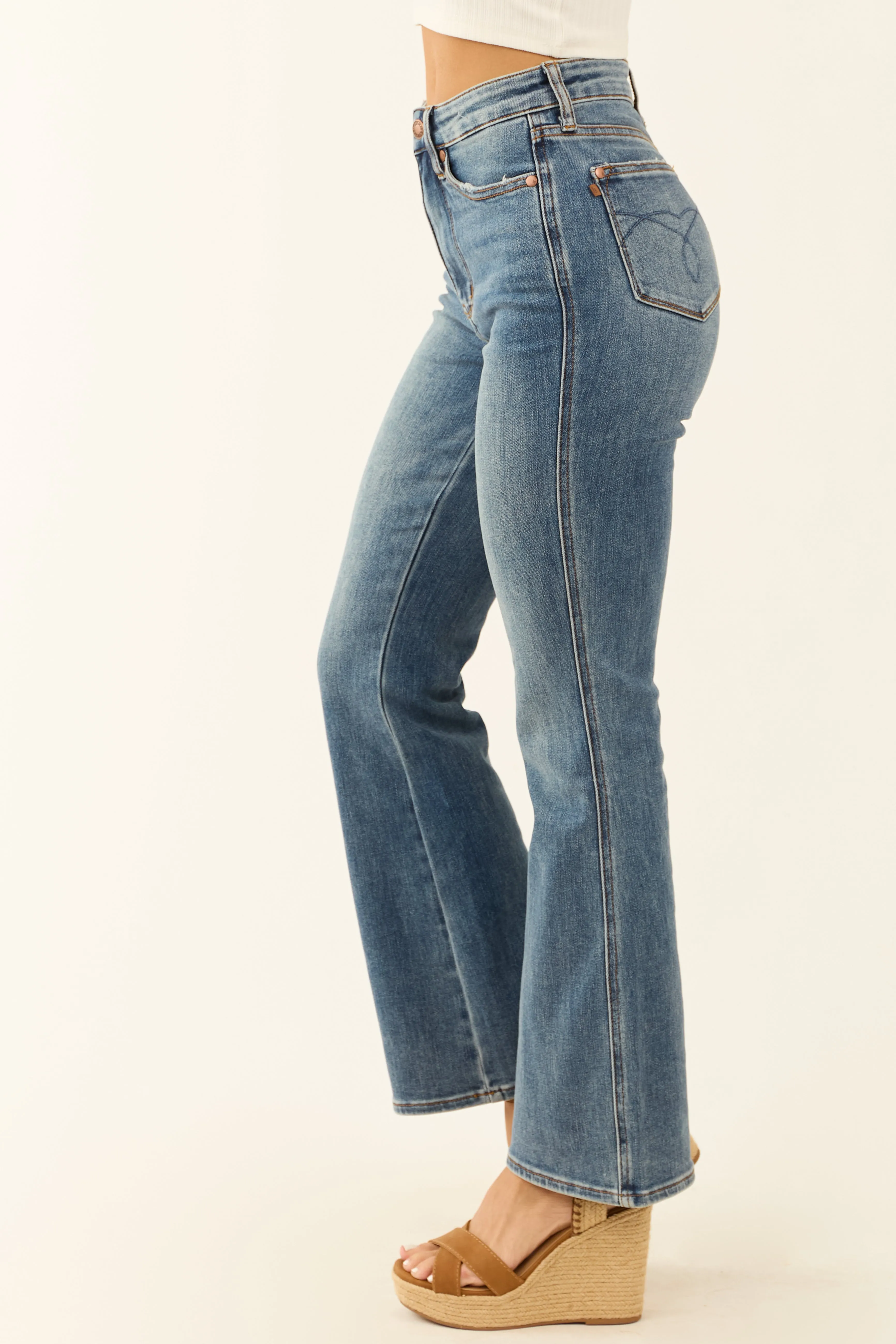 Judy Blue Medium Wash Bootcut Stretchy Jeans sold by Lime Lush product image thumbnail 3