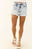 Risen Acid Wash Stretchy High Rise Denim Shorts sold by Lime Lush