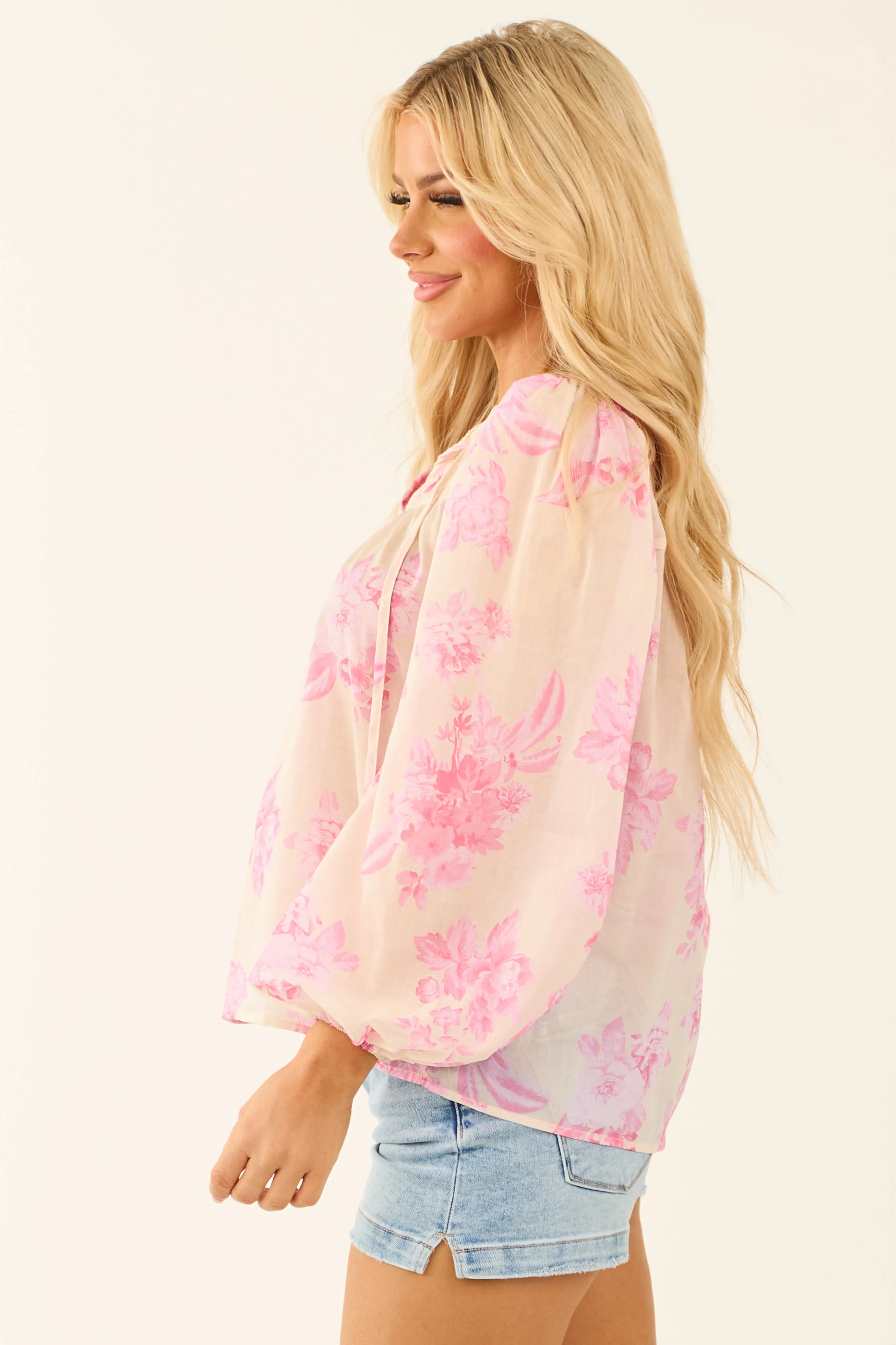 Flying Tomato Punch and Cream Floral Print Top sold by Lime Lush product image thumbnail 4