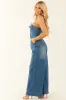 Flying Tomato Medium Denim Wide Leg Buttoned Jumpsuit sold by Lime Lush