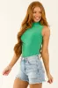 Kelly Green Mineral Wash Sleeveless Bodysuit sold by Lime Lush