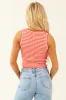 Bubblegum and Sunset Striped Raglan Seam Tank Top sold by Lime Lush