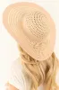 Dusty Blush and Beige Stripe Pattern Straw Sun Hat sold by Lime Lush