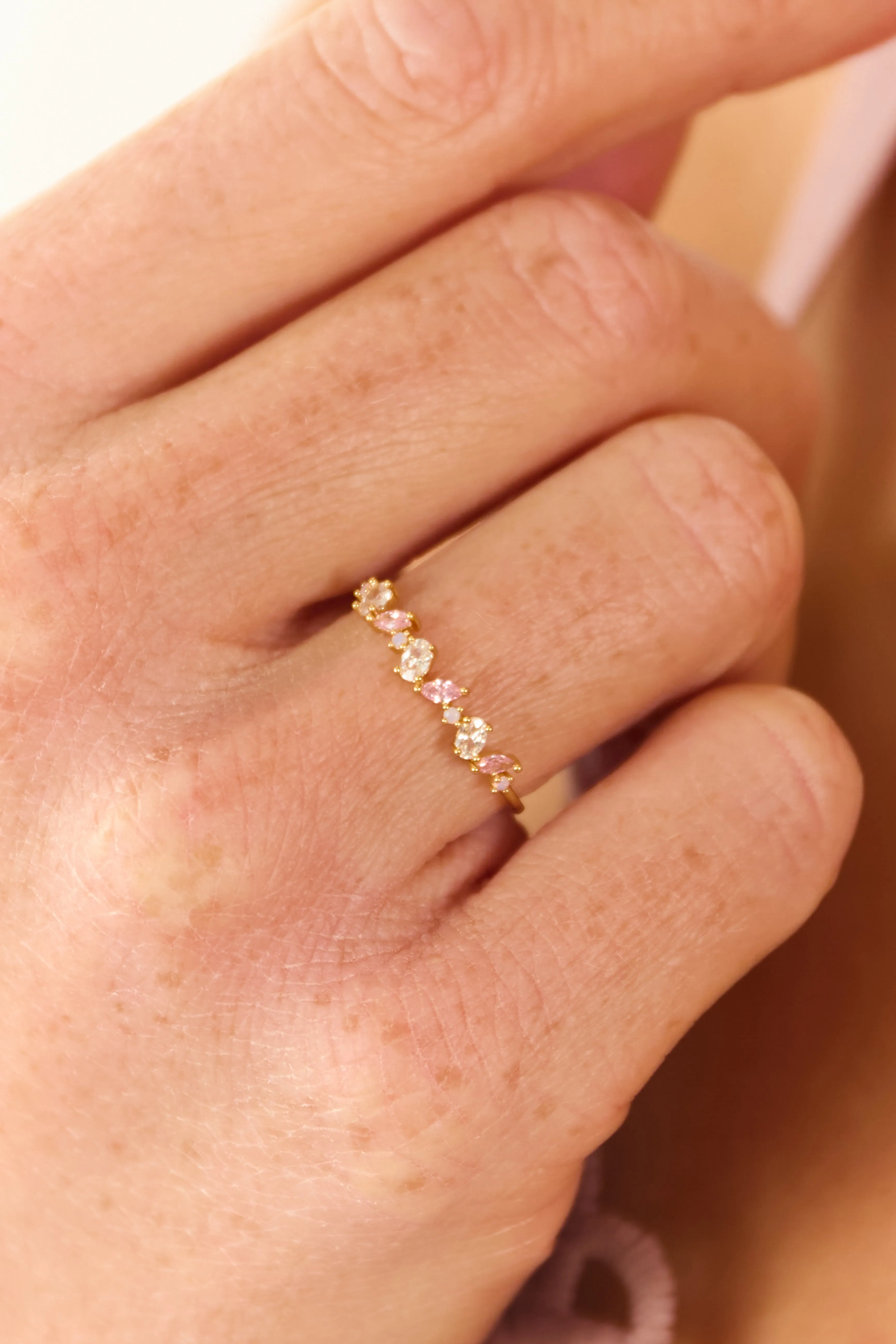 Gold Oval Rhinestone Studded Ring sold by Lime Lush