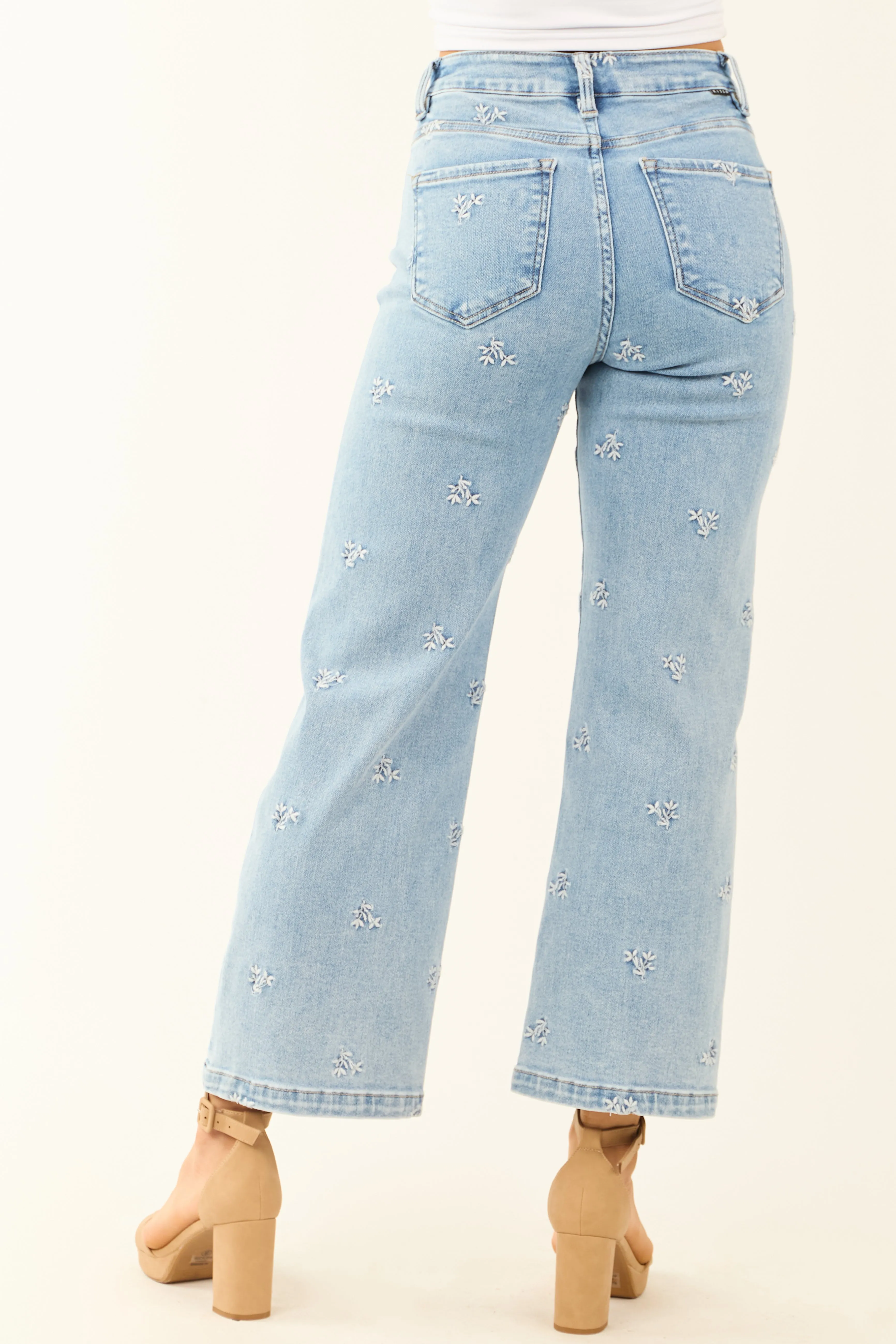 Risen Tummy Control Embroidered Stretchy Jeans sold by Lime Lush product image thumbnail 4