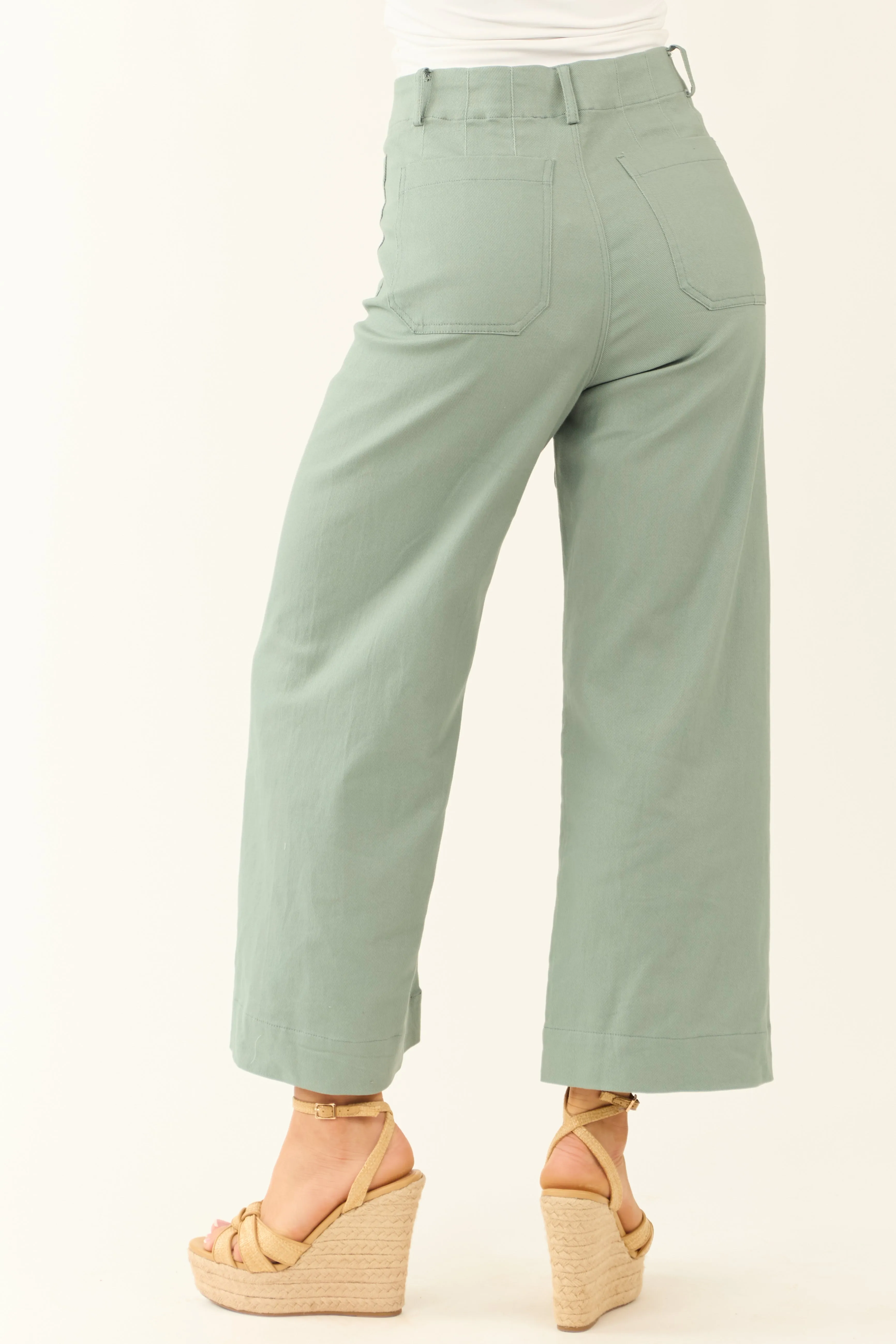 Sage Soft Washed Wide Leg Denim Jeans sold by Lime Lush product image thumbnail 4