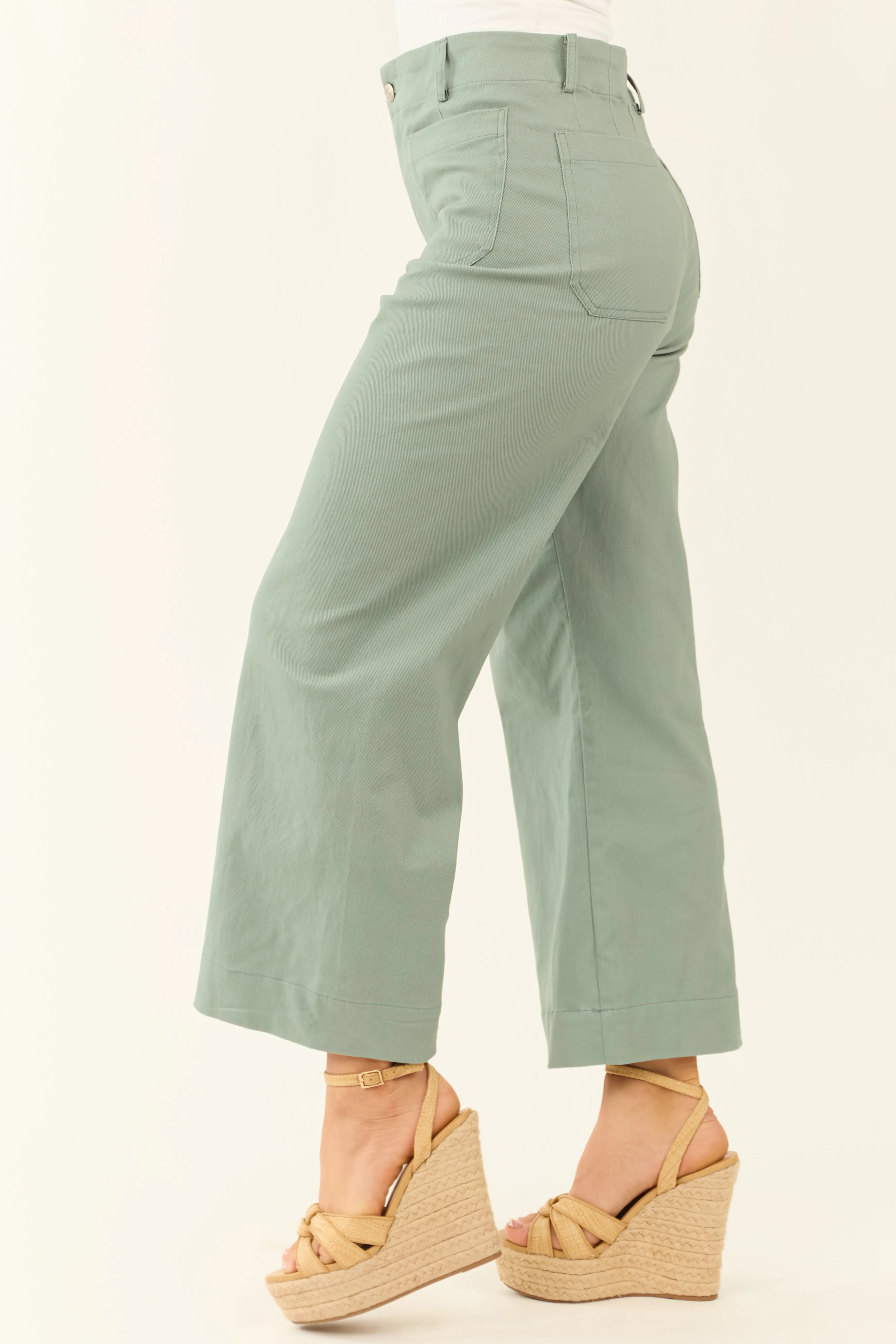Sage Soft Washed Wide Leg Denim Jeans sold by Lime Lush product image thumbnail 3