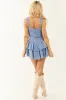Cornflower Embroidered Corset Detail Mini Dress sold by Lime Lush