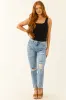 Special A Distressed Medium Wash Straight Jeans sold by Lime Lush