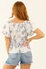 Vanilla Floral Print Short Sleeve V Neck Top sold by Lime Lush