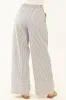 Ivory and Navy Striped Wide Leg Drawstring Pants sold by Lime Lush