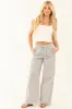 Ivory and Navy Striped Wide Leg Drawstring Pants sold by Lime Lush