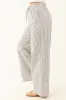 Ivory and Navy Striped Wide Leg Drawstring Pants sold by Lime Lush