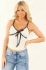 White Rib Knit Tank Top with Contrast Trim sold by Lime Lush