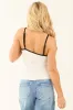 White Rib Knit Tank Top with Contrast Trim sold by Lime Lush