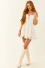 Ivory Floral Eyelet Lace Sleeveless Mini Dress sold by Lime Lush