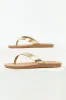 Brown Sugar Thong Sandal with Gold Strap sold by Lime Lush