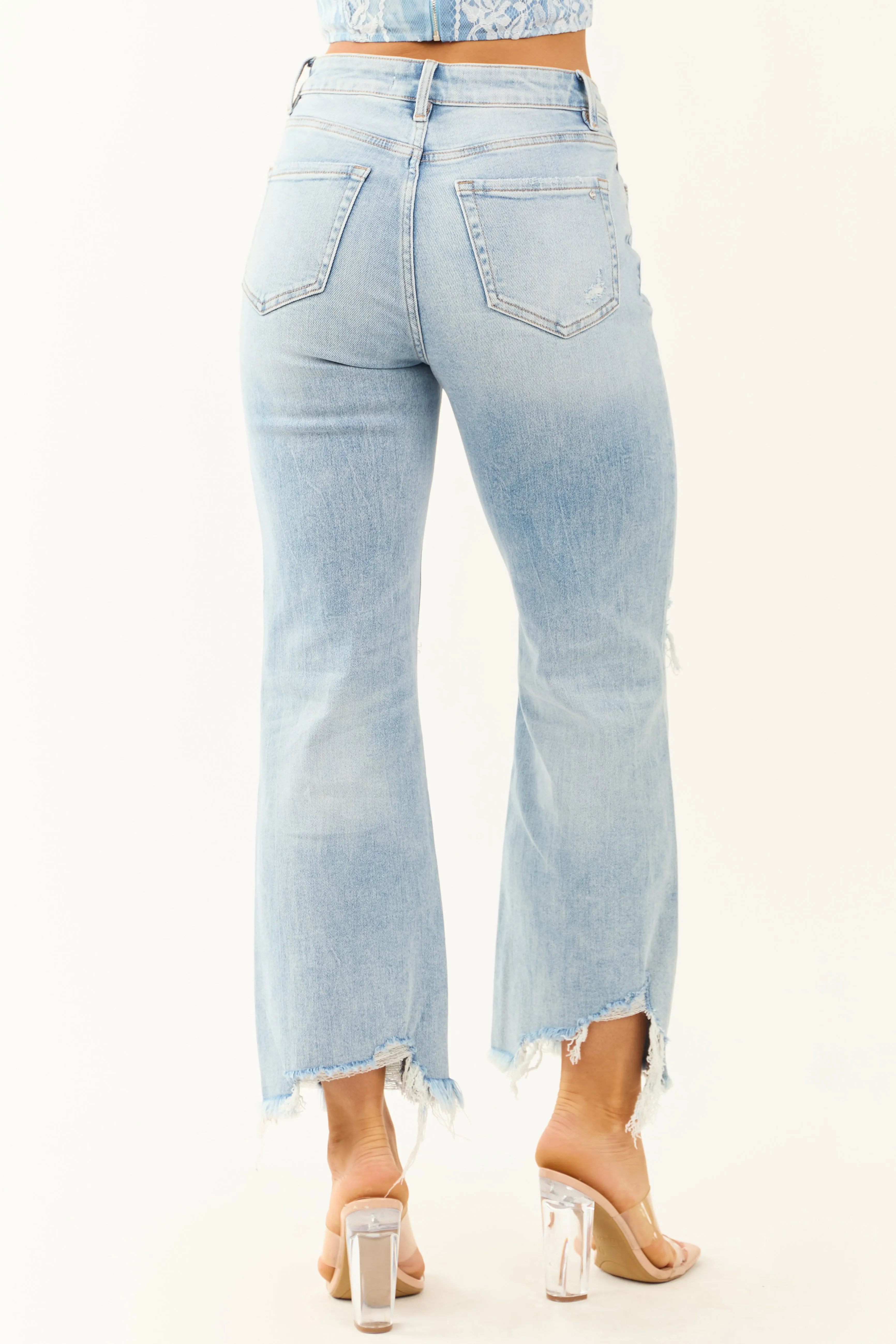 Mica Denim Light Wash Stretchy Straight Jeans sold by Lime Lush product image thumbnail 5