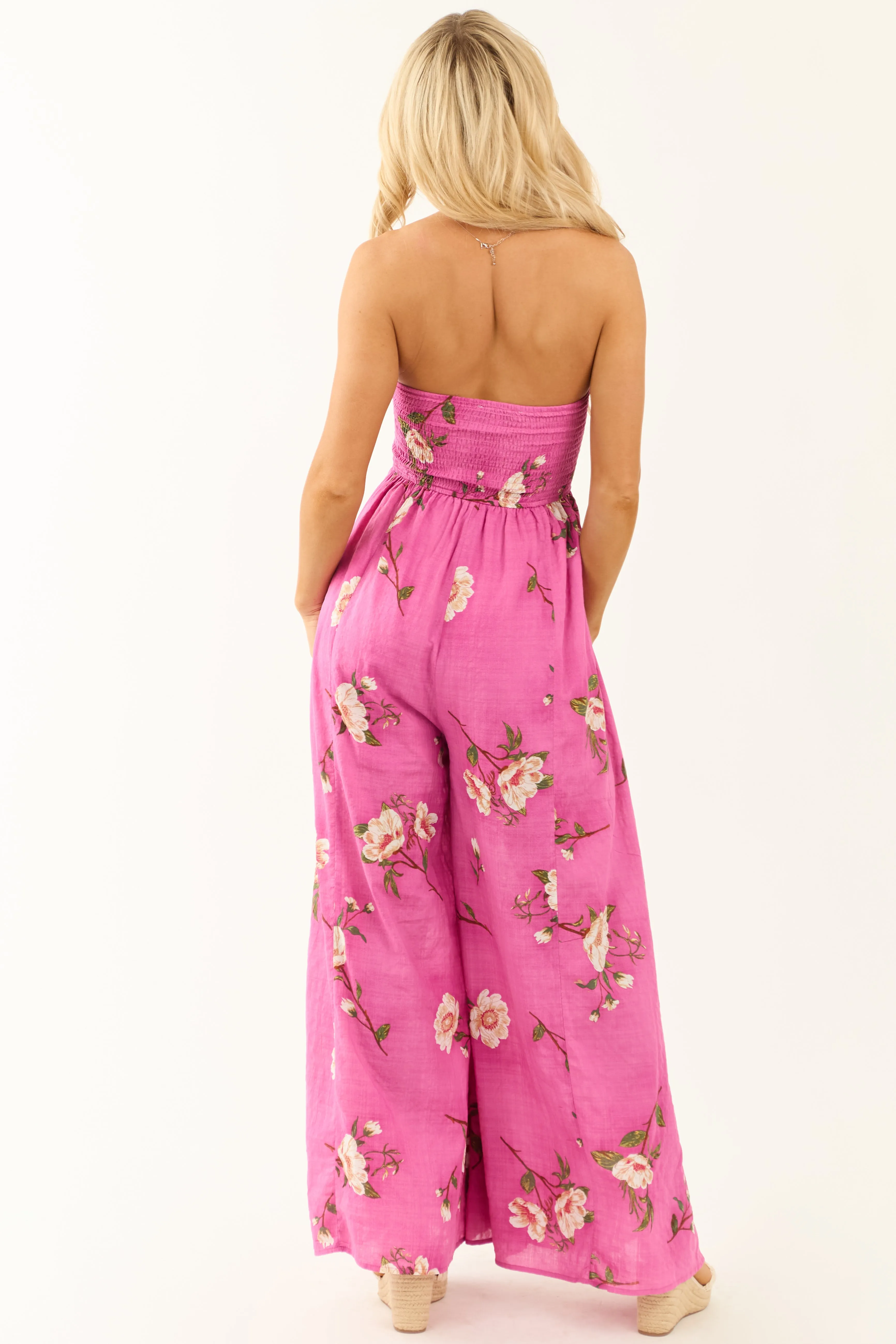 Mulberry Strapless Wide Leg Floral Print Jumpsuit sold by Lime Lush product image thumbnail 5