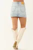 Sneak Peek Light Vintage Wash Denim Mini Skirt sold by Lime Lush
