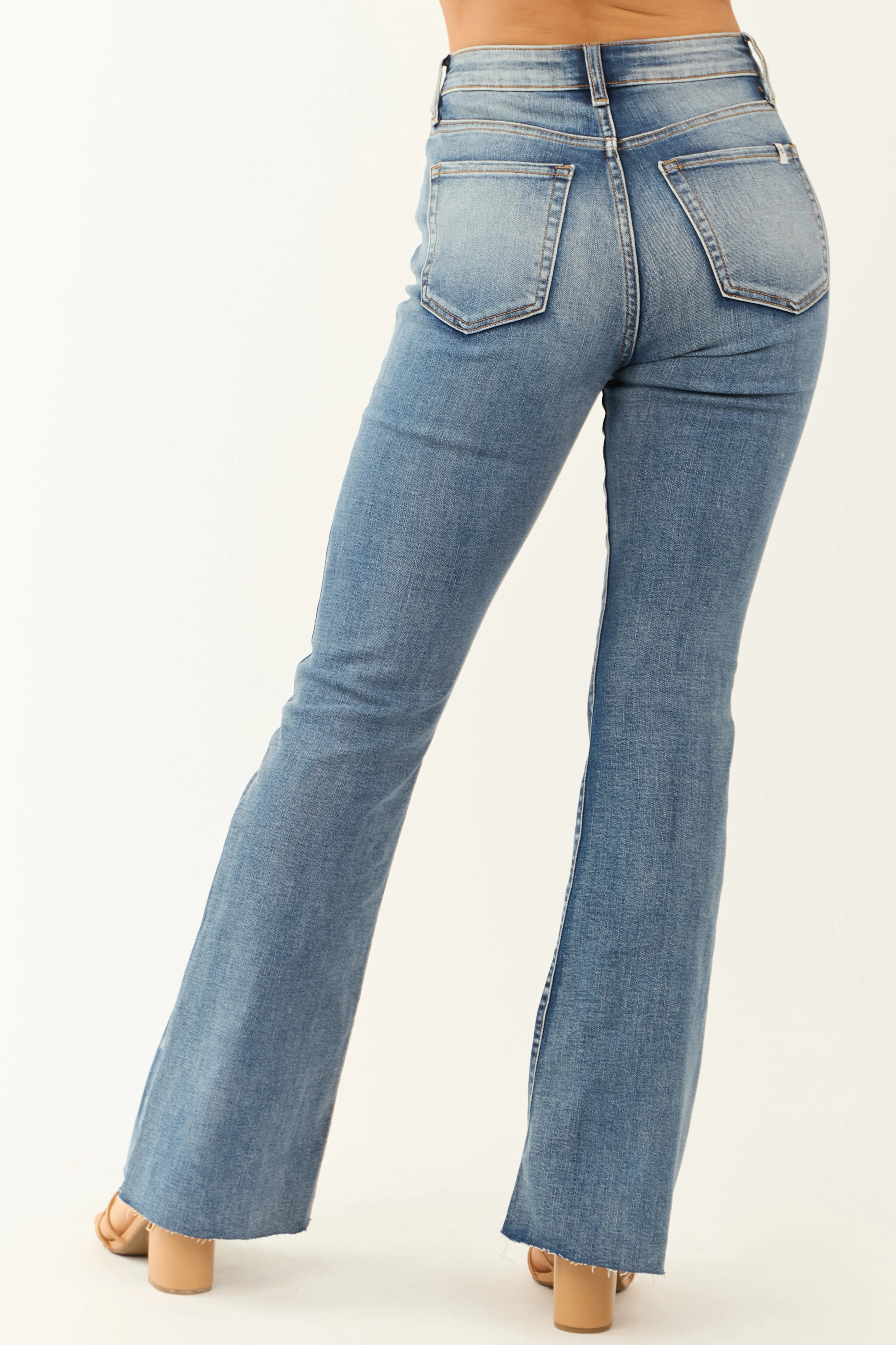Sneak Peek Medium Wash Stretchy Flare Jeans sold by Lime Lush product image thumbnail 4