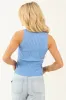 Dusty Blue Round Neckline Ribbed Tank Top sold by Lime Lush