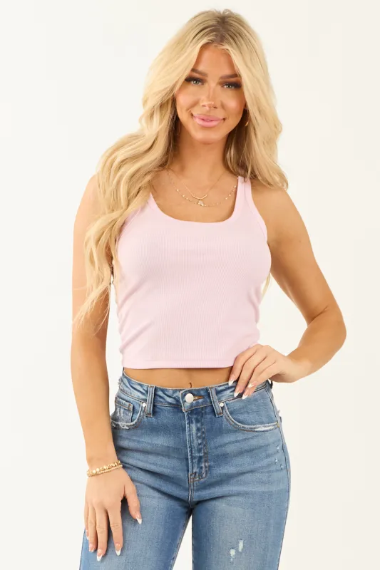 Carnation Scoop Neck Ribbed Tank Top sold by Lime Lush