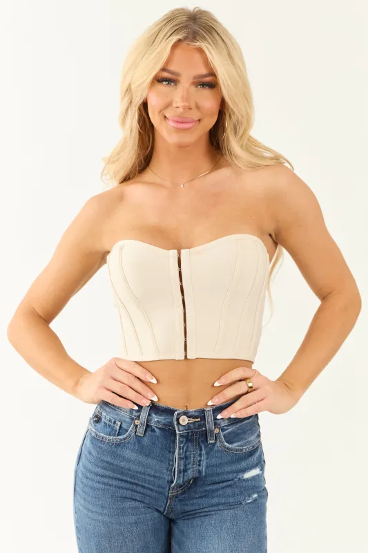 Almond Sweetheart Neckline Strapless Corset Top sold by Lime Lush