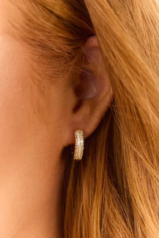 Gold Dipped 2 Pair Huggie Hoop Earring Set sold by Lime Lush