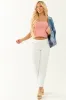 KanCan White High Rise Straight Leg Cropped Jeans sold by Lime Lush