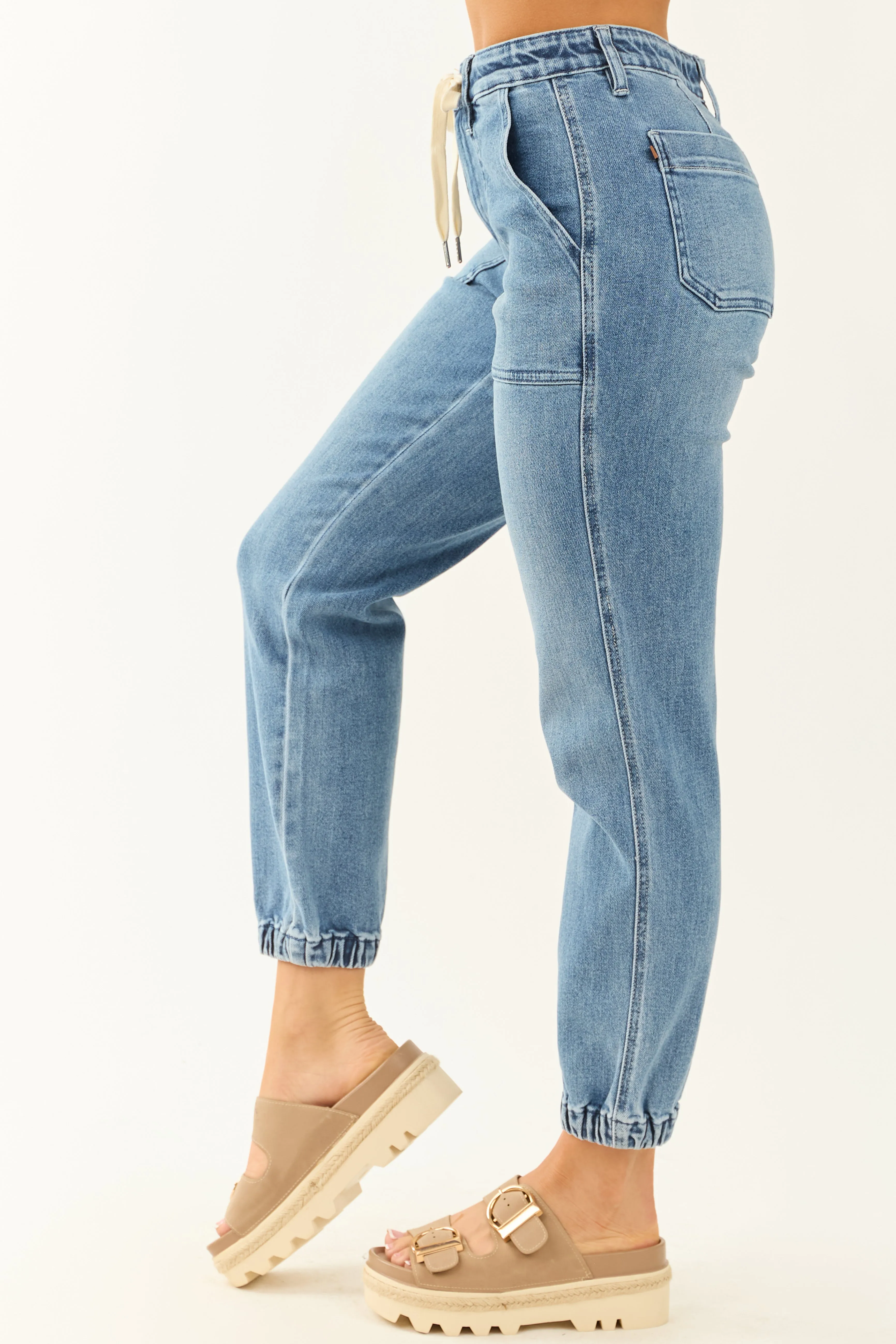 Judy Blue Stretchy Drawstring Tie Jogger Jeans sold by Lime Lush product image thumbnail 3