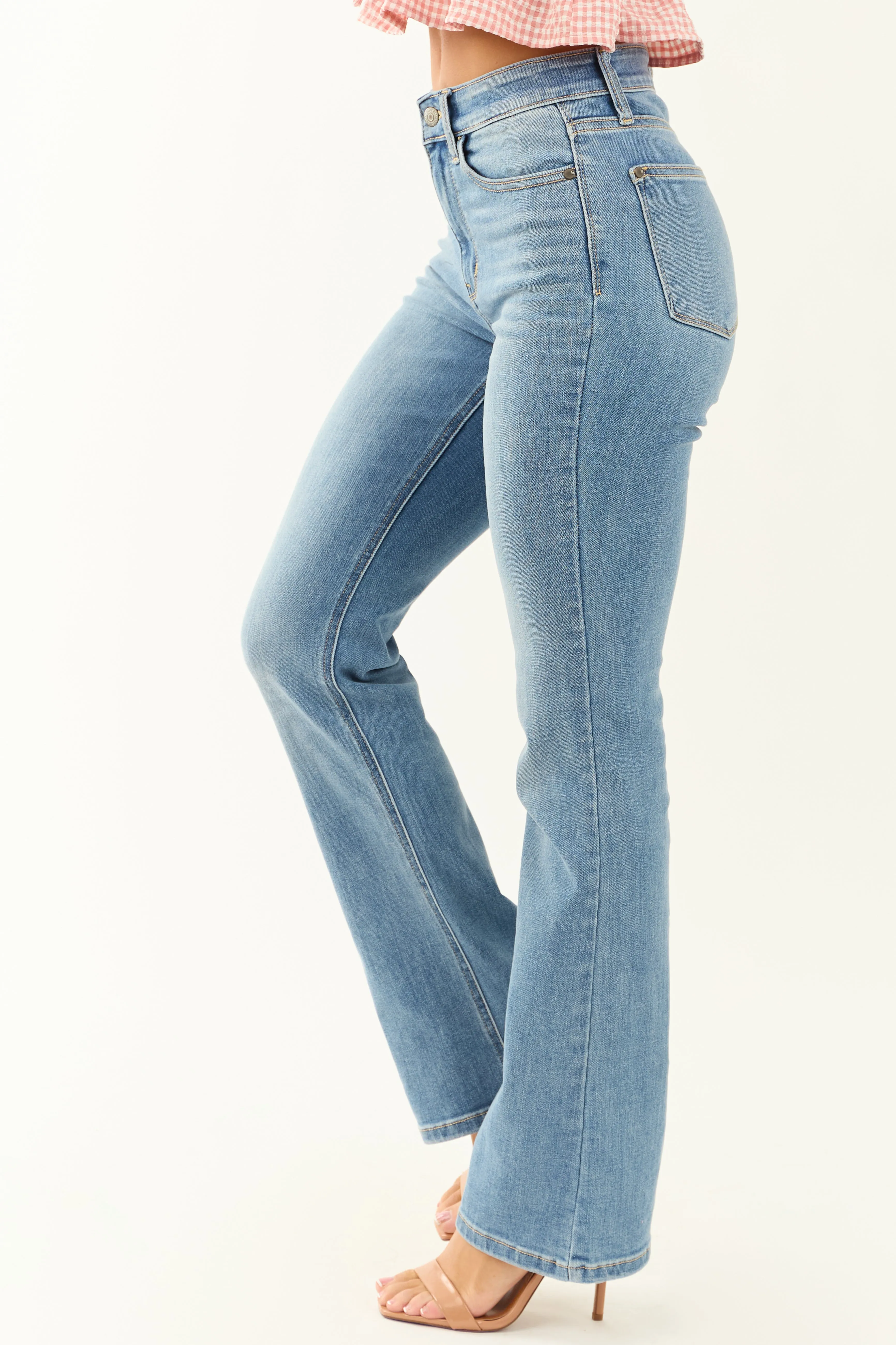 Judy Blue Contrast Wash Stretchy Bootcut Jeans sold by Lime Lush product image thumbnail 3